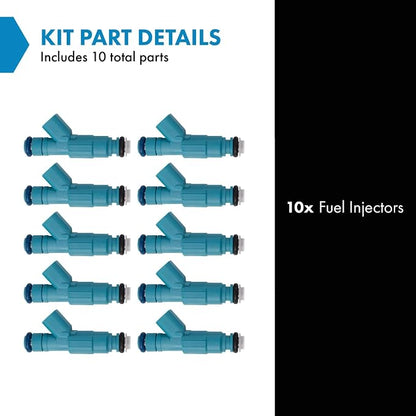 TRQ Fuel Injector Set | For 2005 Ford E-350 Club Wagon 2004-2007 E-350 Super Duty E-450 Super Duty