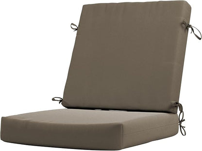 California Umbrella Outdoor Dining Chair, Patio Seat Cushion, 20 x 40 Inch, Premium Outdoor Memory Foam, Fade Resistant Sunbrella Fabric, Fabric Ties,Taupe
