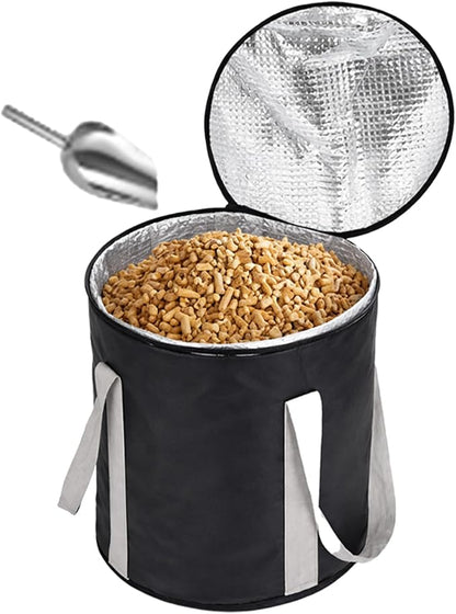 20 lb Wood Pellet Storage Bag, Waterproof Pellet Storage Container for Grill & Smoker, Keep Pellets Dry, Portable Outdoor BBQ Fuel Storage (1 PCS, 20 lbs)