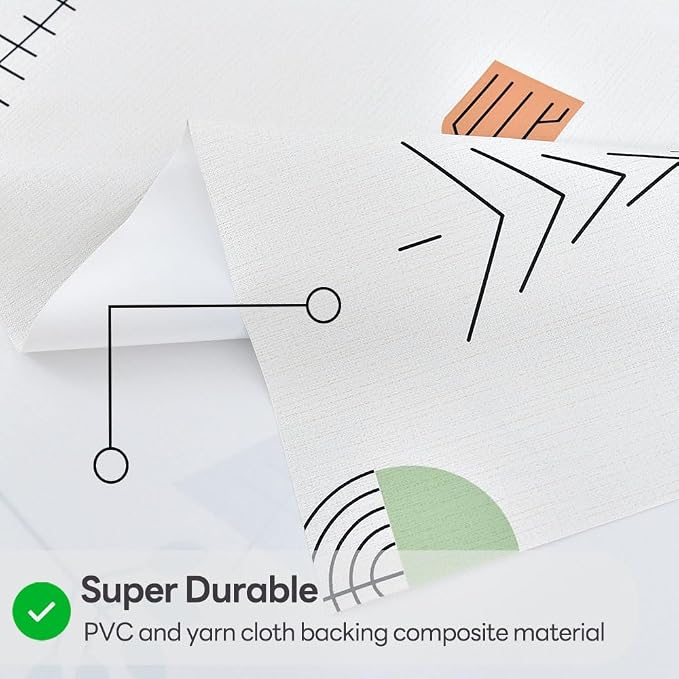 Wipeable Waterproof Tablecloth Vinyl Tablecloths for Rectangle Tables Heavy Duty PVC Tablecloth for Kitchen Dining Table(Small Trees, 54'' x 72'')