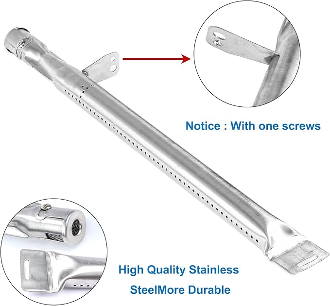 Uniflasy Grill Replacement Parts Kit for Expert Grill 720-0789H 4-Burner Propane Gas Grill Porcelain Steel Heat Plate Shield Stainless Steel Pipe Burners 4 Packs