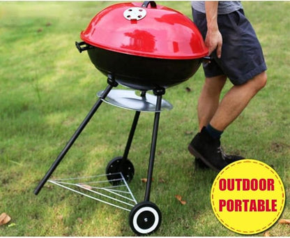 Portable Charcoal Grill for Camping BBQ Outdoor Barbecue Lightweight with Enamel Coating and Chrome-Plated Grill for Home Camping, A-1