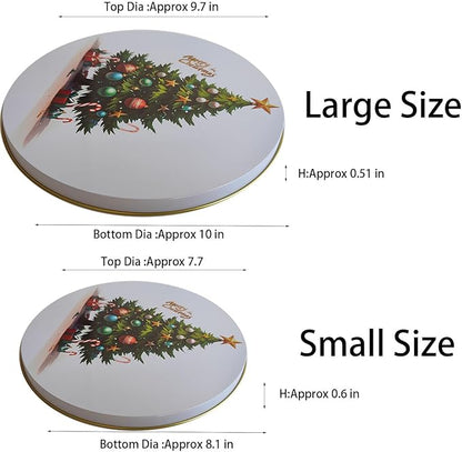 Ritadeshop Burner Covers for Electric Stove (Green Christmas Tree, Round D8/10‘’)