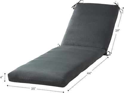Outdoor Reversible Chaise Lounge Chair Cushion, Graphite