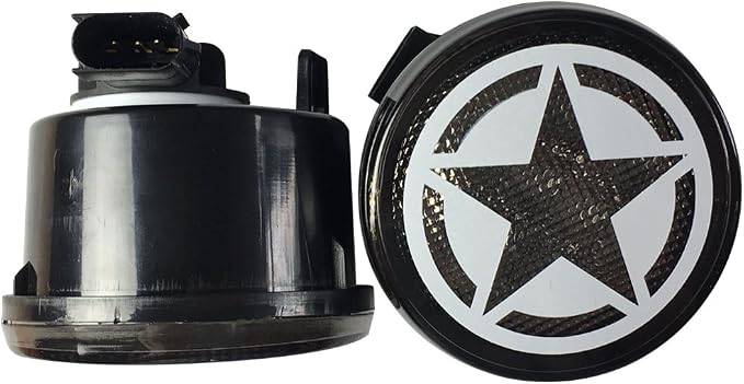 SXMA Front Signal Lightstars Front Grille LED Lights Lamps Assembly for J Ee p JK Wrangler 2007-2017, Round Portable Plug and Play-1pair, J026-5