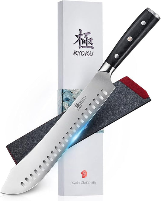 KYOKU Samurai Series Knife Japanese Style1 (Bullnose Butcher Knife, 10")