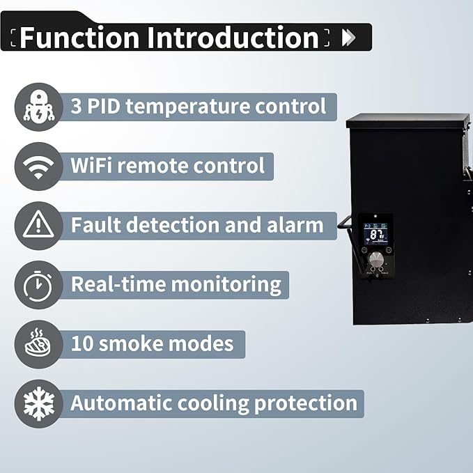 Universal WiFi PID Smart Grill Controller Upgrade Kit for Pit Boss, Traeger, Z Grills & Asmoke Pellet Smokers, APP-Enabled Temperature Control Board with 1 Hot Rod, 180°F-500°F, 1°F Steps