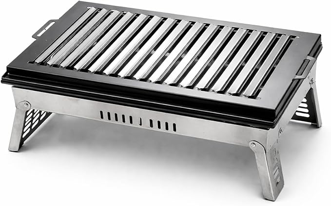 Dorello Turkish Style BBQ Grill, Stainless Steel, Portable Charcoal Barbecue