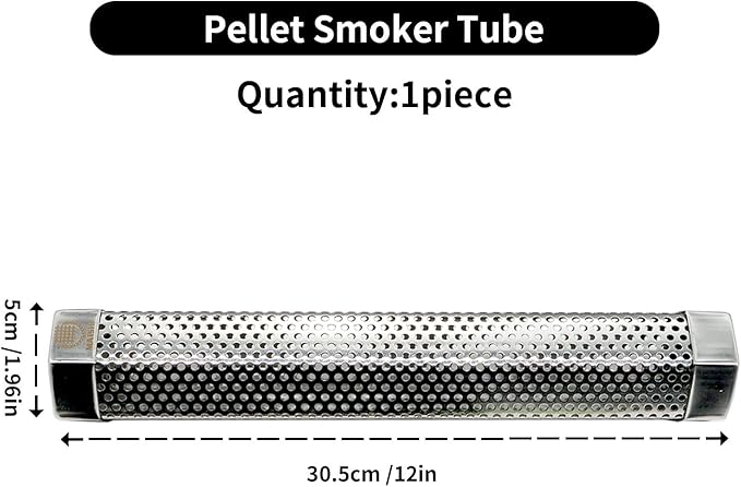 MAISHI 12-Inch Pellet Smoker Tube, Food Grade 304 Stainless Steel for Hot or Cold Smoking, 5+ Hours of Flavorful Smoke for BBQ, Meat, Cheese, Fish&More Durable Grill Smoker Generator for Wood Pellets