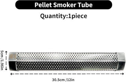 MAISHI 12-Inch Pellet Smoker Tube, Food Grade 304 Stainless Steel for Hot or Cold Smoking, 5+ Hours of Flavorful Smoke for BBQ, Meat, Cheese, Fish&More Durable Grill Smoker Generator for Wood Pellets