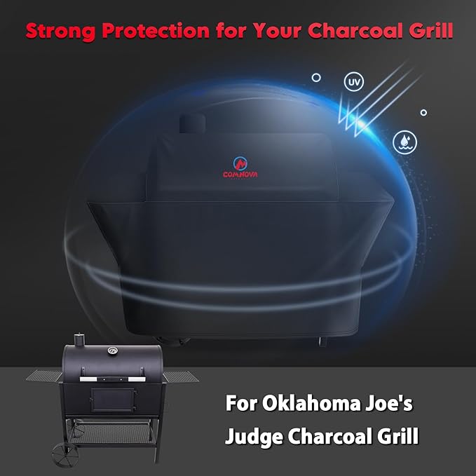 Grill Cover for Oklahoma Joe's Judge Charcoal Grill - 600D Premium BBQ Cover Waterproof and Heavy Duty for Oklahoma Joe's Judge Smoker