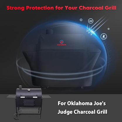 Grill Cover for Oklahoma Joe's Judge Charcoal Grill - 600D Premium BBQ Cover Waterproof and Heavy Duty for Oklahoma Joe's Judge Smoker