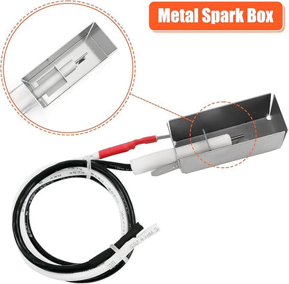 QuliMetal 67726 Igniter Kit for Weber Genesis 300 Series Grills with Side-Controls (2007), Battery Igniter Kit for Genesis E/S-310 E/S-320 with Metal Spark Box