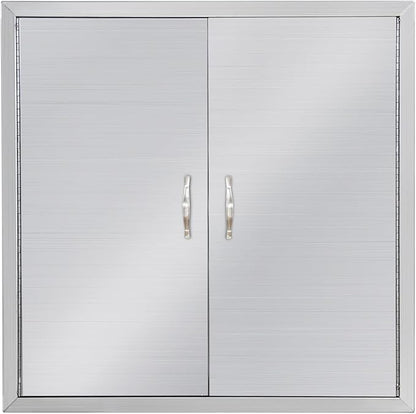 24"x24" Stainless Steel Outdoor Kitchen Doors - Flush Mount BBQ Access Door for Outdoor Kitchens, BBQ Islands & More