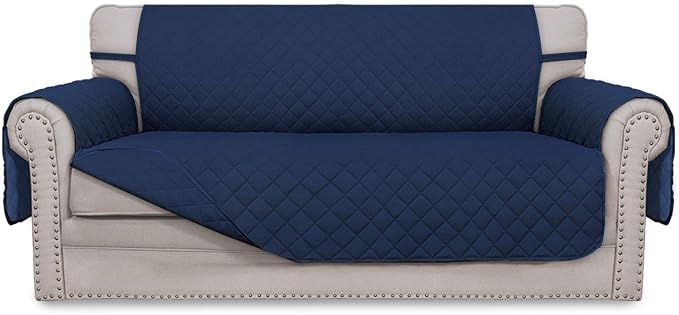 Easy-Going Reversible Couch Cover, 2 Cushion Sofa, Navy/Navy | Oversized Loveseat Slipcover For Dogs, Water Resistant Mat, Living Room, Non-Slip Sofa Cover, Pet Friendly