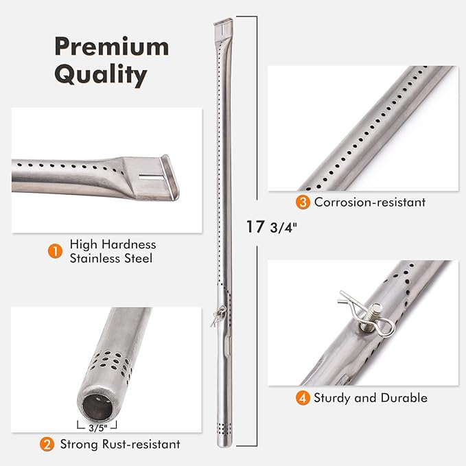 Yiming Grill Replacement Parts for Charbroil 463673519, 463673017, 463347017, G470-0004-W1, G470-5200-W1, 2-Burner Cabinet Liquid Propane, Heat Plates, Burners, Carryover Tubes Replacement.