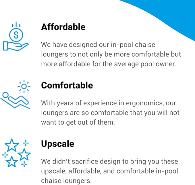 Aqua Outdoors - in-Pool Chaise Lounger - Inside Pool & Sun Shelf Lounge Chair - Designed for Water Depths Up to 9” - Compatible with All Types - Poolside & Sun Deck Tanning - Sandstone Granite