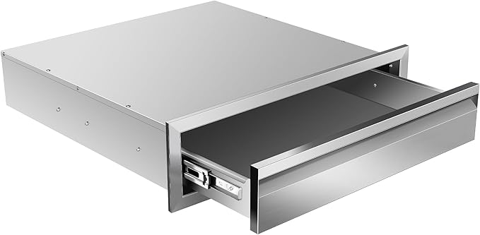 Outdoor Kitchen Drawer 24 x 6.5 x 23 inch Flush Mount BBQ Layer Drawer, Durable Stainless Steel Kitchen Drawer Outdoor Kitchen Access Drawer for BBQ Island Patio