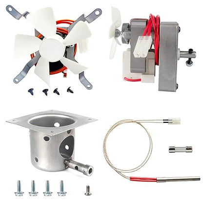 Auger Motor, Grill Induction Fan, Fire Burn Pot, and Hot Rod Ignitor Kit, with Screws and Fuse Compatible with Pit Boss and Traeger Wood Pellet Grill Smokes