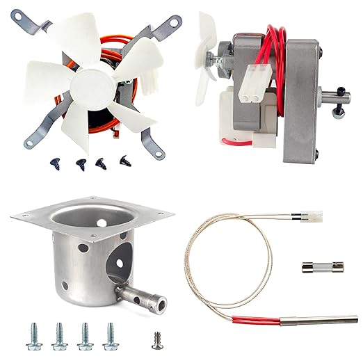 Auger Motor, Grill Induction Fan, Fire Burn Pot, and Hot Rod Ignitor Kit, with Screws and Fuse Compatible with Pit Boss and Traeger Wood Pellet Grill Smokes