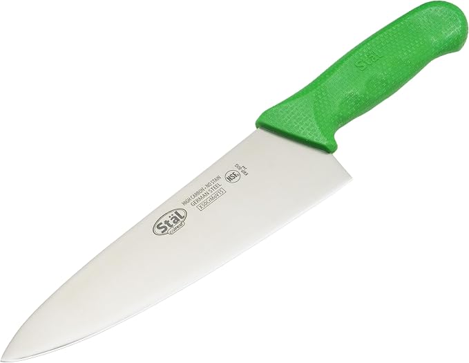 Winco 8" Green Chef's Commercial-Grade Knife | Razor sharp, Restaurant service, Great for Meat Prep, Vegetable Prep, Bread Service and Kitchen Prep