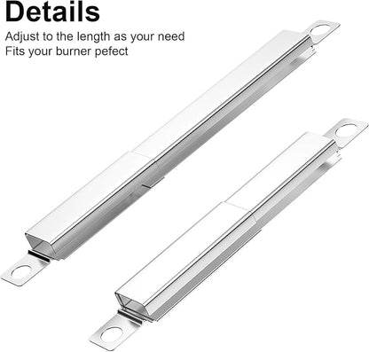 4Pack 304 Stainless Steel Adjustable Carryover Tubes - 5"–9.5" Universal Crossover Tubes Replacement Parts for Charbroil & Kenmore & Others Most 3-4-5 Burners Grills