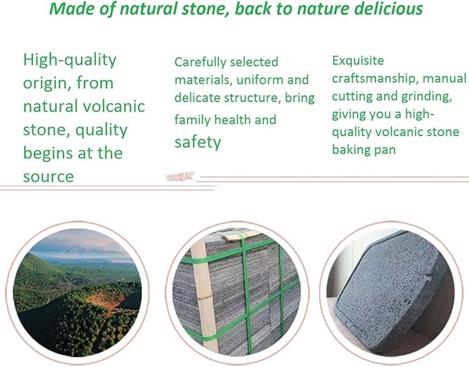 WANLIAN Lava Grill Steak Stone,Grilling Stone,Tabletop Grill Cooking Stone,11.8x7.9 x1in Grilling Plate for Oven and Barbecue Cooking Meat,Fish,Vegetable and Pizza