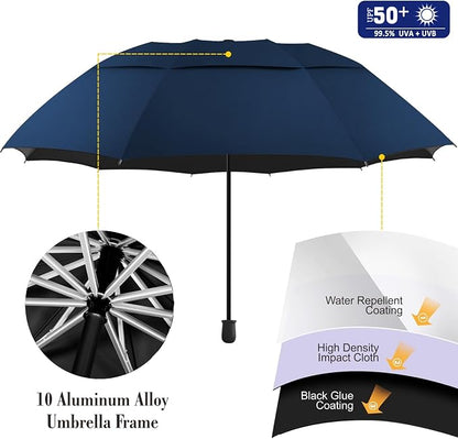 XLINGZA UPF 50+ Beach Umbrella with Adjustable Universal Clamp