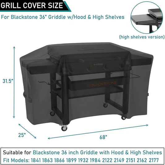 ZJYWSCH Griddle Cover for Blackstone Iron Forged 36" Omnivore Griddle w/Hood 1863 1866 1899 1932 1984 2149 2151 2162 2177 2210 2212 2249 2256 2266 2310 2322 2336 2377 2411 2420