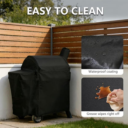 Grill Cover for recteq Flagship 1100,RT-700 RT-1250 RT-680 Wood Pellet Grill Cover | Full Length Heavy-Duty Premium Pellet Grill Cover for All-Weather Protection,Suitable for RT-700 RT-1250 RT-680