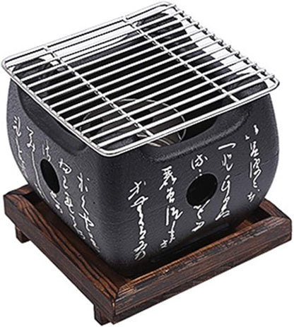Japanese BBQ Grill - Portable Charcoal Stove with BBQ Plate & Accessories
