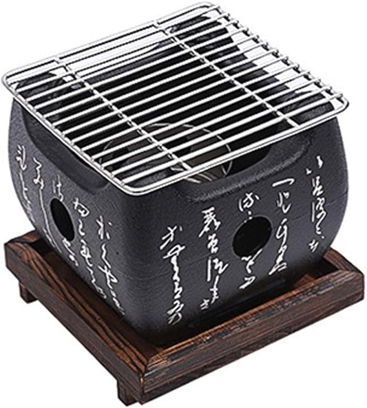 Japanese BBQ Grill - Portable Charcoal Stove with BBQ Plate & Accessories