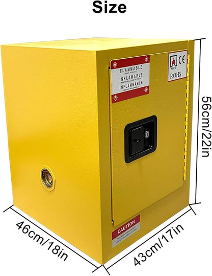 koxuyim Flammable Storage Cabinet 17" x 18" x 22" Industry Safety Cabinet | Fire Proof Safe, Adjustable Shelf, Double-Wall, Manual Closing Doors, OSHA Compliant, For Gasoline Liquid Fuel Chemical