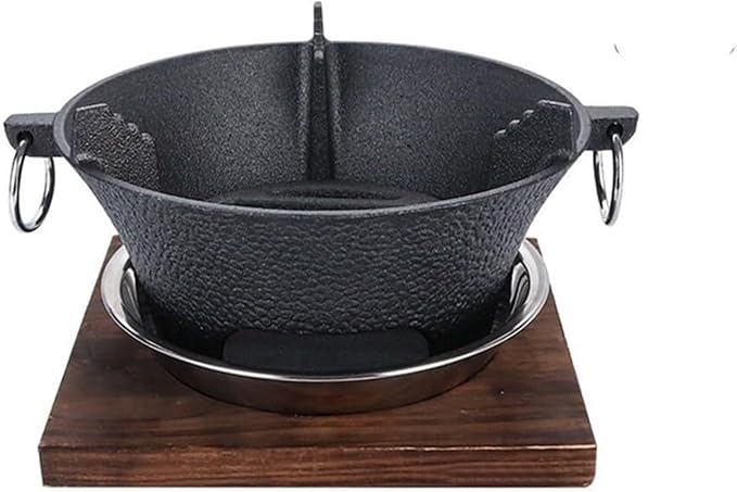 Cast Iron Charcoal Grill, Portable Korean Cooktop And Japanese Barbecue Grill For Camping, Heavy Duty BBQ Stove