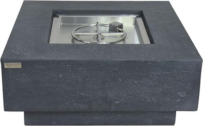 Manhattan Concrete Fire Pit 36" x 36" Outdoor Patio Firepit Includes Lava Rocks Modern Fire Pits & Outdoor Fireplaces for Garden, Deck, Indoor & Outdoor Heating