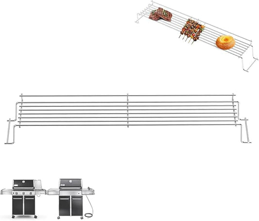 65054 Warming Rack for Weber Genesis 300 SER E310 E330 S330 EP330 ESP310 ESP320 Top Rack for Webber Genesis Accessories Upper Rack for Weber Genesis Grill Parts Replacement 62749 81323,Stainless Steel