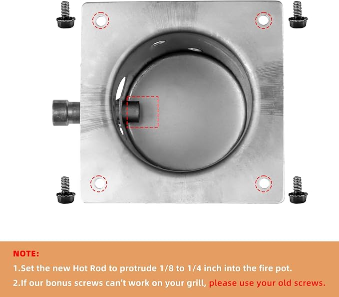 Fire Burn Pot and Hot Rod Ignitor Kit Replacement Parts for Traeger & Pit Boss Wood Pellet Grill Smoker, Fire Burner Pot with Screws and Fuse
