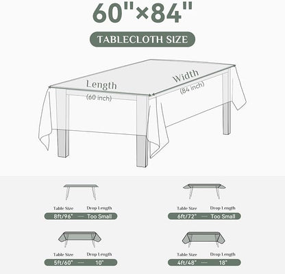 Softalker Rectangle Tablecloth, Waterproof Table Cloths Wrinkle Free Fabric Washable Polyester Table Cover for Dining Tables Party Outdoor Camping Parties Buffet - 60 x 84 inch, Orange