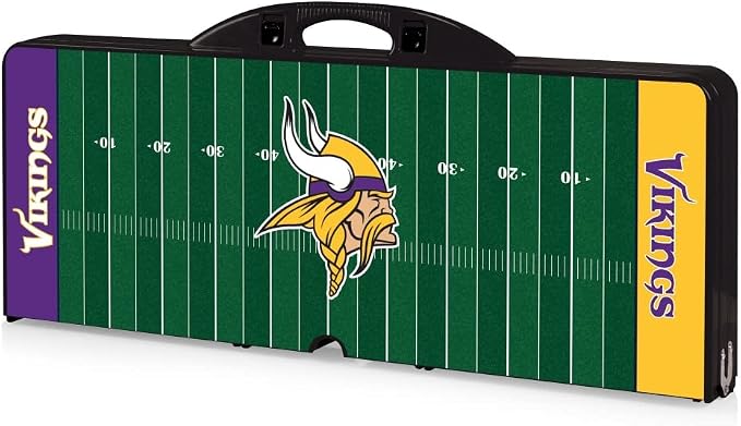 Picnic TIME NFL Football Field Folding Picnic Table, Camping Table, Outdoor Table with Umbrella Hole