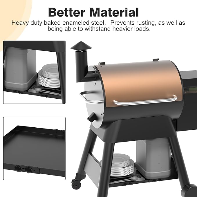 Universal Adjustable Grill Storage Shelf for Traeger Pro Series 780 and Ironwood 885 Pellet Grill, Grill Accessories for Traeger Pellet Grill to Provide More Storage Space