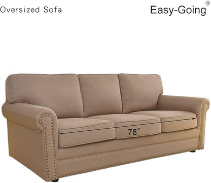 Easy-Going Reversible Couch Cover, 3 Cushion Sofa, X-Large, Wine/Beige | Machine Washable Slipcover For Dogs, Water Resistant Furniture Mat For Living Room, Non-Slip Sofa Cover, Pet Friendly