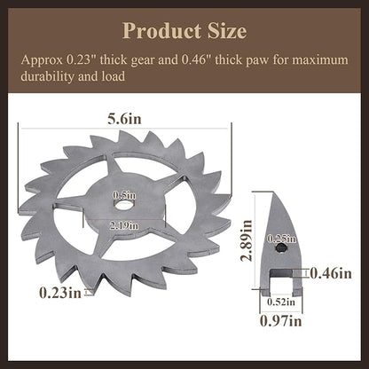 Ratchet & Paw Gear Fit for Santa Maria Grill, Suitable for Any 1/2" Round bar or Square tubing for The Handle Assembly, and LavaLock Spring Handles, 1 Pcs