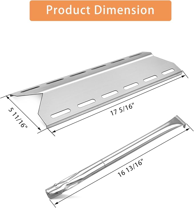 Grill Replacement Parts for Charmglow 720-0234, Nexgrill 720-0033 | Member's Mark 720-0584, Kirkland 720-0025, SAMS 720-0584A, Heat Plates and Burner Tubes 5 Burner Grill