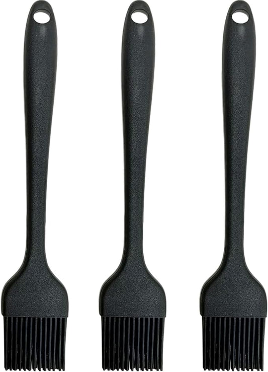 Pastry Brush For Baking,Silicone Basting Brush For Cooking,315°C Heat Resistant Food Brush for Oil & Sauce,Non-Shedding Kitchen Brushes for Butter Bread Meat Egg Wash Cake Baster(3pc Black)