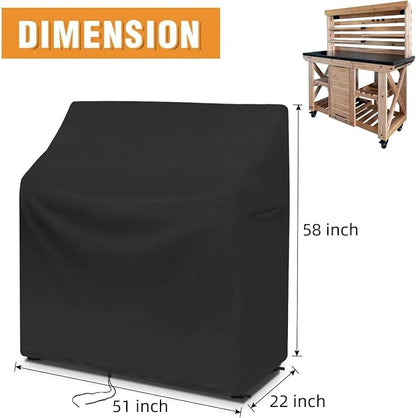 51 In Potting Bench Cover for Backyard Discovery 48" Outdoor Garden Table | 51x22x58,Waterproof Dustproof Heavy Duty Oxford Fabric,Ex-large Universal Planting Workstaion Cover for Outside