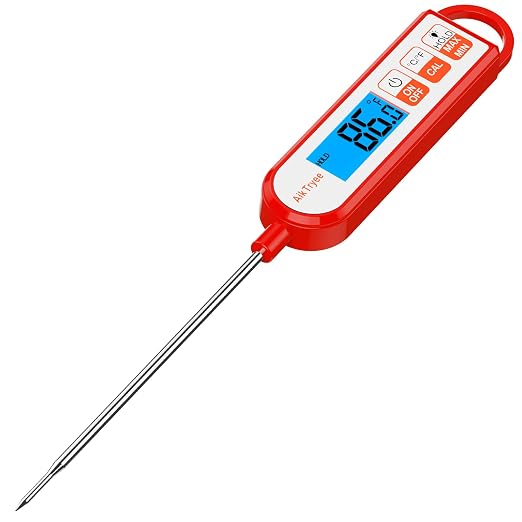 Digital Instant Read Meat Thermometer Kitchen Cooking Food Candy Thermometer for Oil Deep Fry BBQ Grill Smoker Thermometer by AikTryee