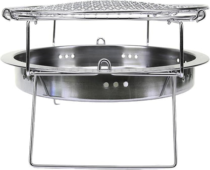 Charcoal Grill, Stainless Steel Portable Compact Design for Camping Picnic Outdoor BBQ Cooking