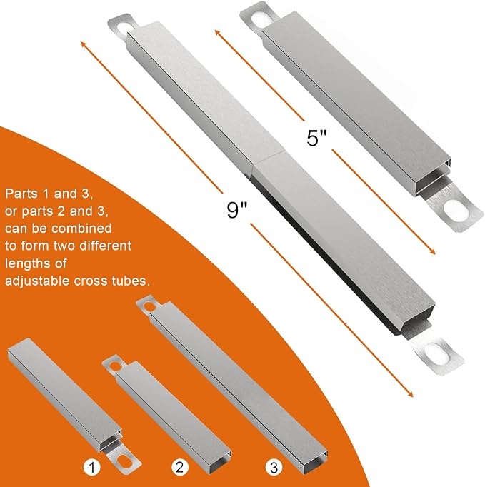 DELSbbq BBQ Grill Parts Replacement Kit for Charbroil Performance 6 Burner | G470-5200-W1 Burners, G470-0004-W1A Heat Plates, Crossover Tube, Ignition, Stainless Steel, Complete Grill Restoration