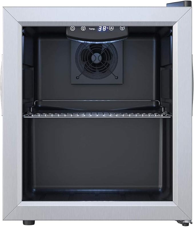 EdgeStar BWC71 18 Inch Wide 52 Can Capacity Extreme Cool Beverage Center - Stainless Steel | Freestanding, 52 Can Capacity, Extreme Cool, Reversible door, Digital Display, LED Light, Stainless Steel