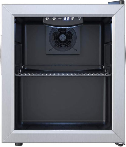 EdgeStar BWC71 18 Inch Wide 52 Can Capacity Extreme Cool Beverage Center - Stainless Steel | Freestanding, 52 Can Capacity, Extreme Cool, Reversible door, Digital Display, LED Light, Stainless Steel